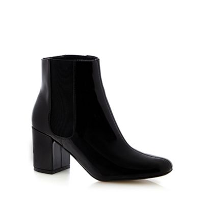Red Herring Black patent high ankle boots